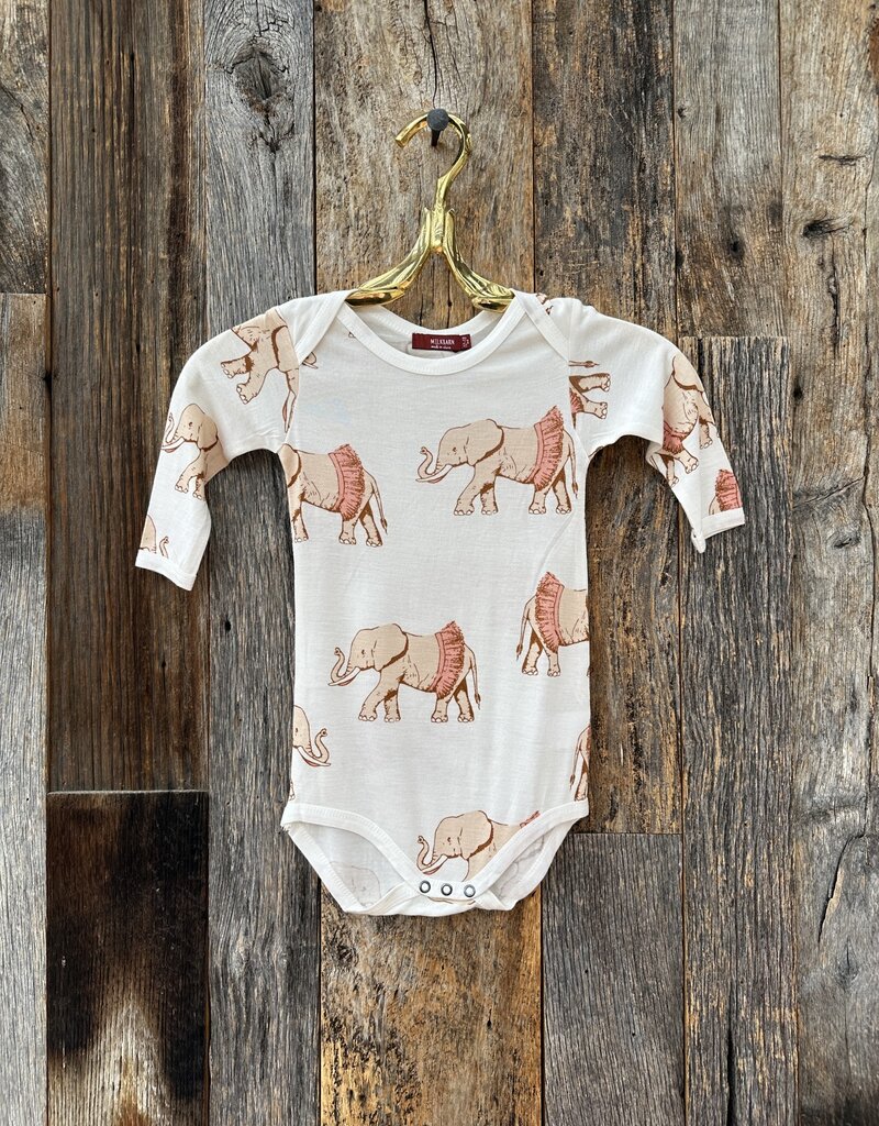 Milkbarn Milkbarn Bamboo L/S One Piece Tutu Elephant 33271