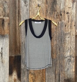 Project Social T Project Social T Hits Different Striped Ringer Tank Black