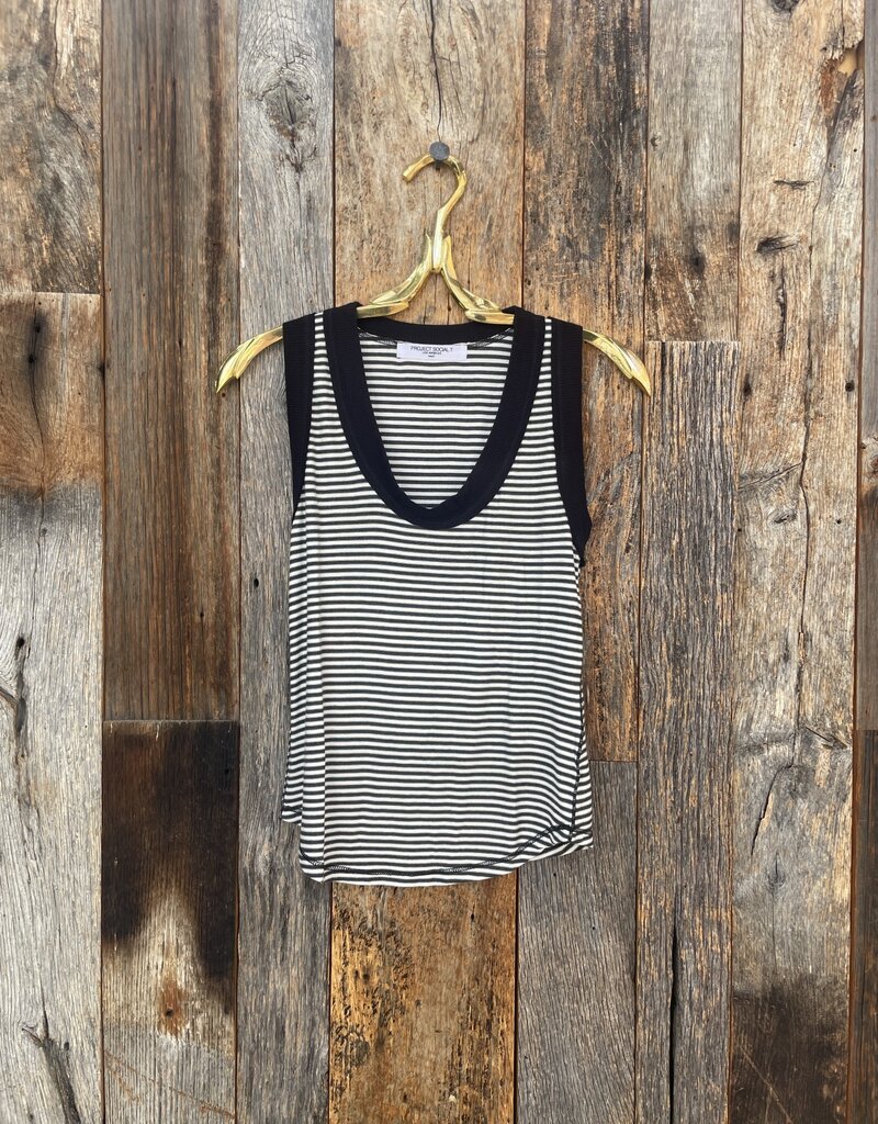 Project Social T Project Social T Hits Different Striped Ringer Tank Black