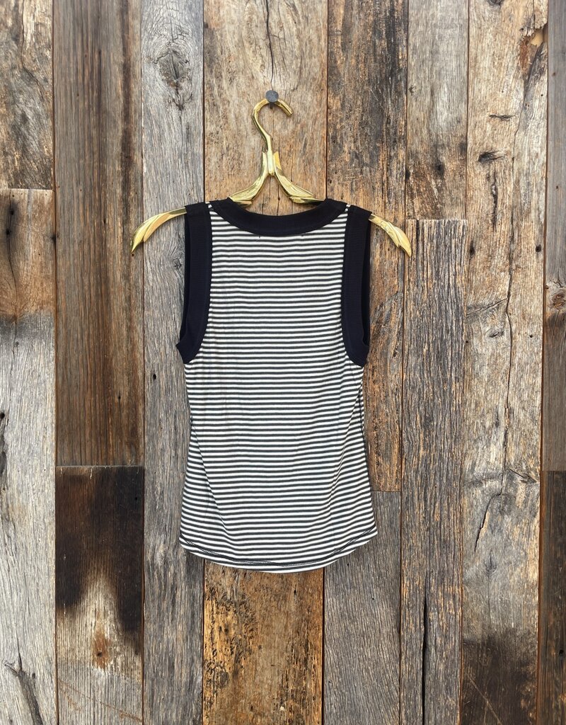 Project Social T Project Social T Hits Different Striped Ringer Tank Black