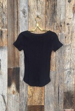 Project Social T Project Social T Julie Scoop Neck Sweater Rib Tee Black