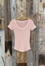 Project Social T Project Social T Julie Scoop Neck Sweater Rib Tee Rose