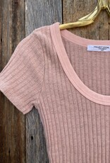 Project Social T Project Social T Julie Scoop Neck Sweater Rib Tee Rose