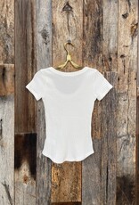 Project Social T Project Social T Julie Scoop Neck Sweater Rib Tee White