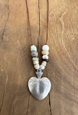 River Song Jewelry River Song Etched Heart W/ Ancient Stone Necklace