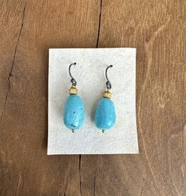 River Song Jewelry River Song Nevada Turquoise Earrings 24K/SS & OX/SS
