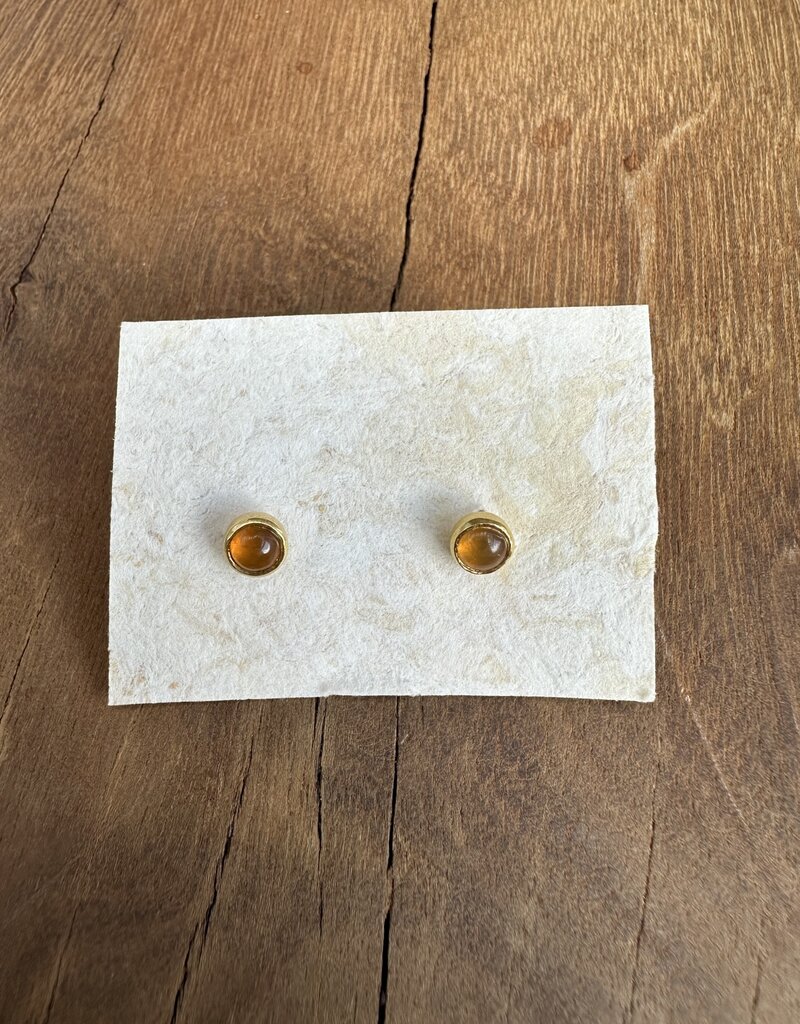 River Song Jewelry River Song Polished Mexican Fire Opal Studs