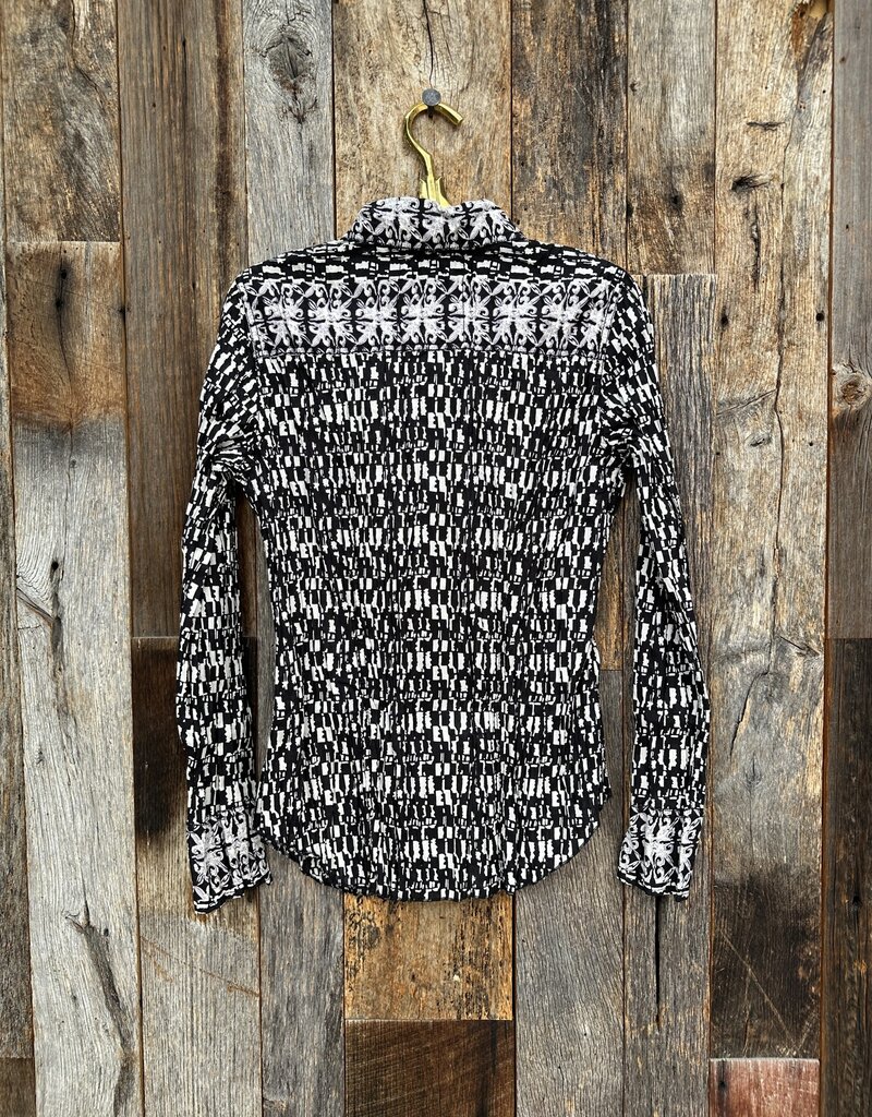 Cino Abstract Tile Button Up Shirt 10124 B/W - Island Farm Cino Abstract Tile Button Up Shirt 10124 B/W - Island Farm