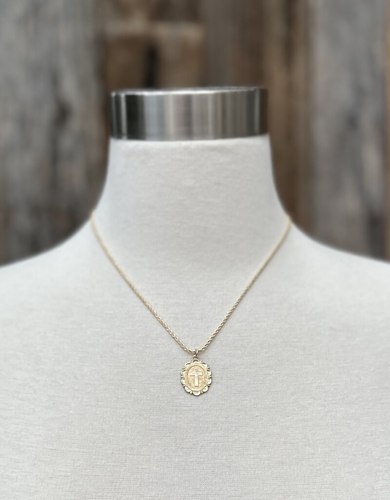 Joy Dravecky Joy Dravecky Gold-Filled Scalloped Cross