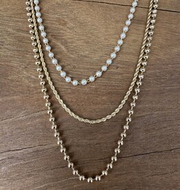Joy Dravecky Joy Dravecky Pearl Trio Necklace Gold