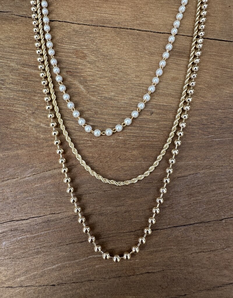 Joy Dravecky Joy Dravecky Pearl Trio Necklace Gold