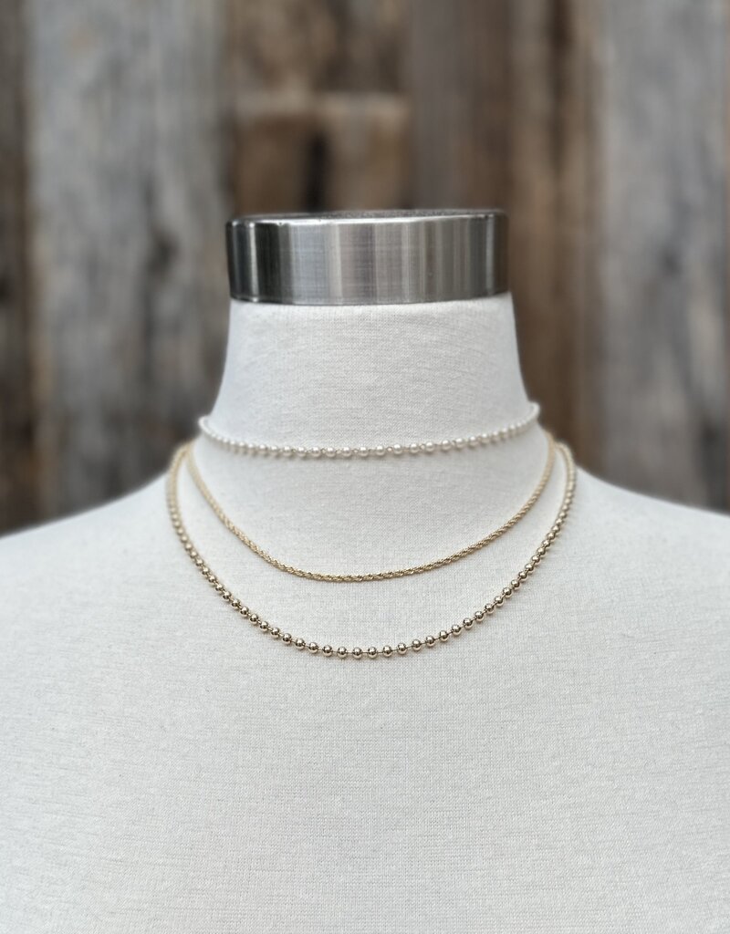 Joy Dravecky Joy Dravecky Pearl Trio Necklace Gold