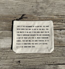 Sugarboo Sugarboo This Is The Beginning Canvas Zip Bag 8.5x7.5