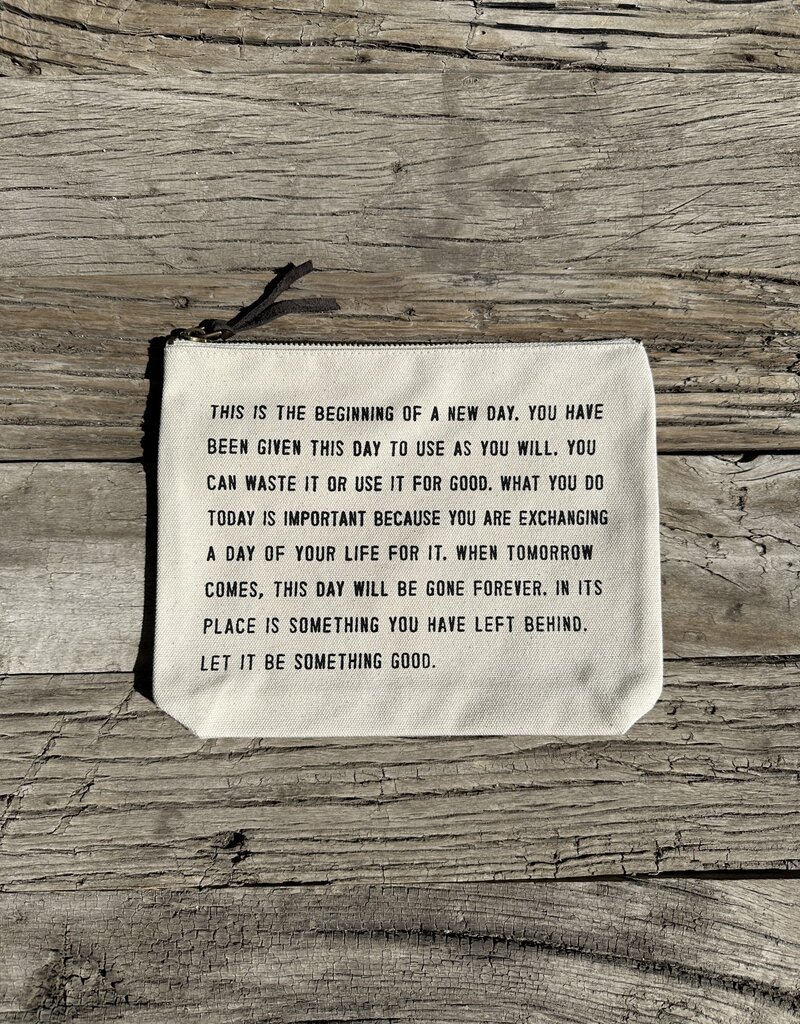 Sugarboo Sugarboo This Is The Beginning Canvas Zip Bag 8.5x7.5