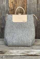 Graf Lantz Graf Lantz Bedford Merino Wool Midi Backpack- Granite Vachetta