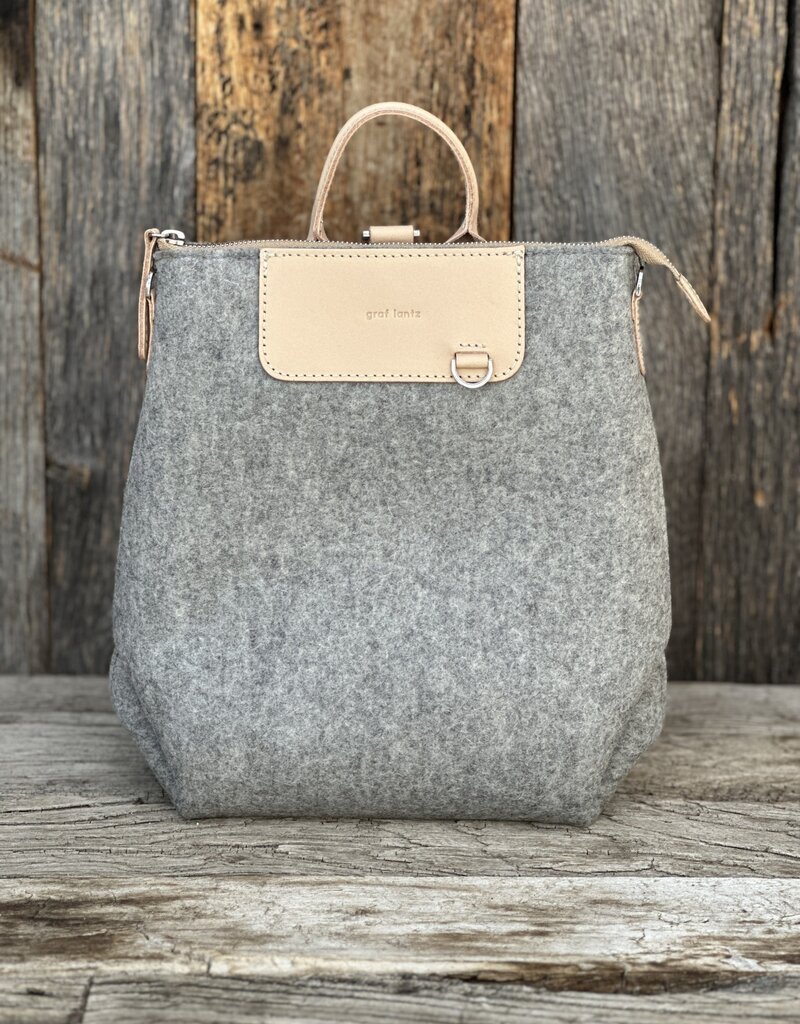 Graf Lantz Bedford Merino Wool Midi Backpack Granite Vachetta Island Farm