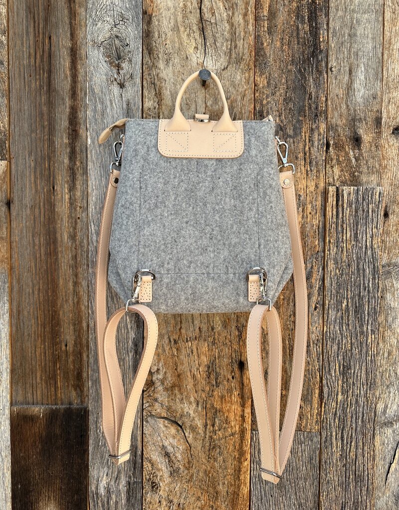 Graf Lantz Graf Lantz Bedford Merino Wool Midi Backpack- Granite Vachetta