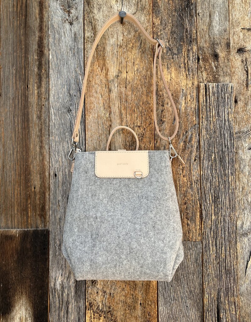 Graf Lantz Graf Lantz Bedford Merino Wool Midi Backpack- Granite Vachetta