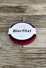 Graf Lantz Graf Lantz Bierfizl Merino Wool Round Coaster Multi 4 Pack- Bordeaux
