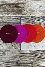 Graf Lantz Graf Lantz Bierfizl Merino Wool Round Coaster Multi 4 Pack- Bordeaux