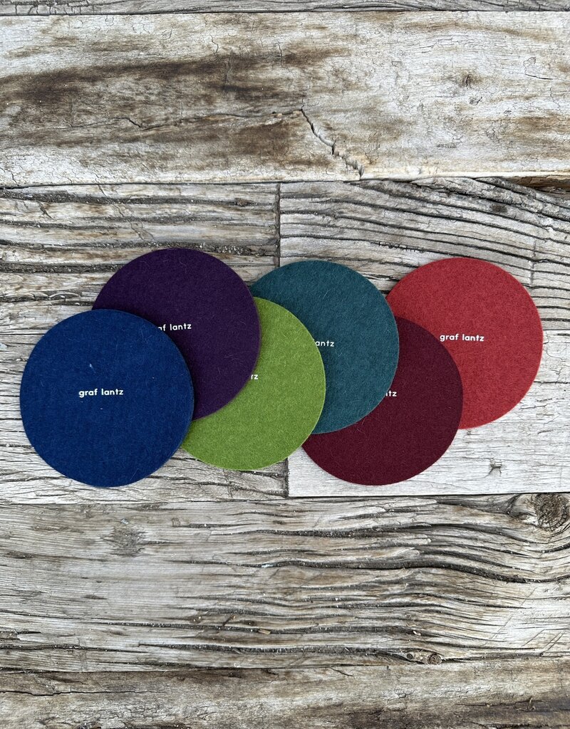 Graf Lantz Graf Lantz Bierfizl Merino Wool Round Coaster Multi 6 pack- Jewel