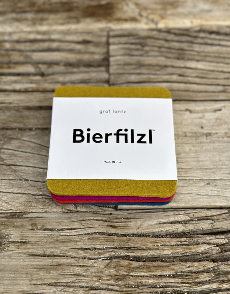 Graf Lantz Graf Lantz Bierfizl Merino Wool Square Coaster Multi 4 pack- Electric