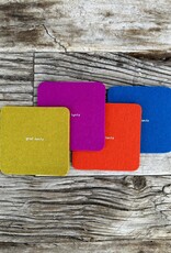 Graf Lantz Graf Lantz Bierfizl Merino Wool Square Coaster Multi 4 pack- Electric