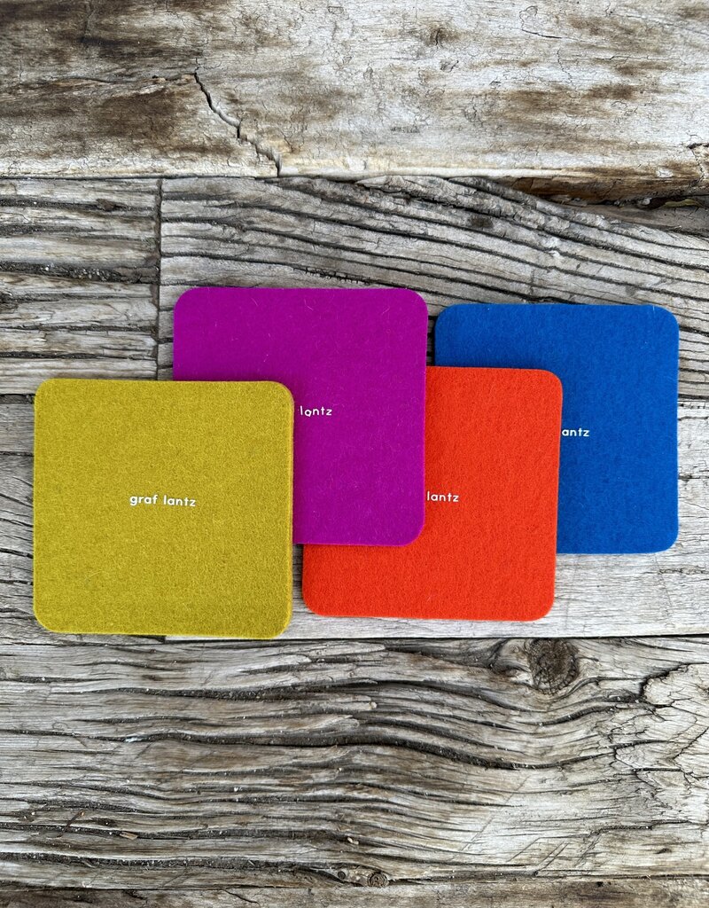 Graf Lantz Graf Lantz Bierfizl Merino Wool Square Coaster Multi 4 pack- Electric