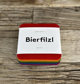Graf Lantz Graf Lantz Bierfizl Merino Wool Square Coaster Multi 6 pack- Rainbow