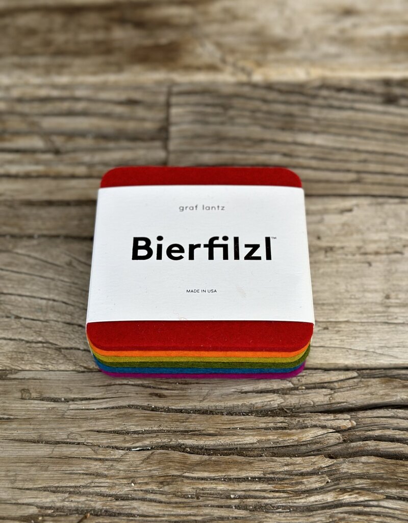 Graf Lantz Graf Lantz Bierfizl Merino Wool Square Coaster Multi 6 pack- Rainbow
