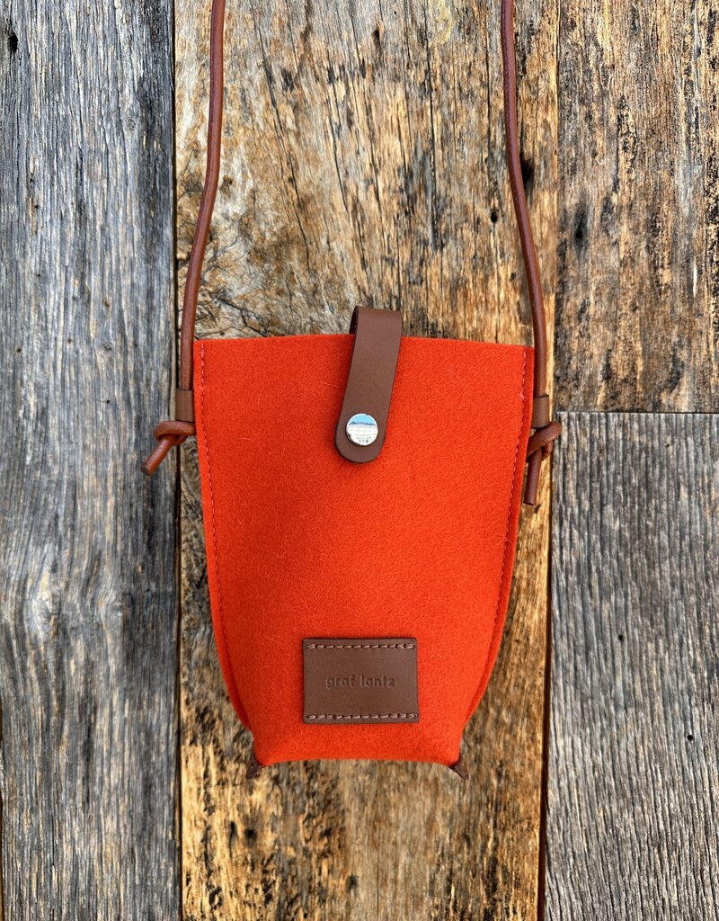 Graf Lantz Graf Lantz Hana Merino Wool Phone Crossbody Orange Sienna