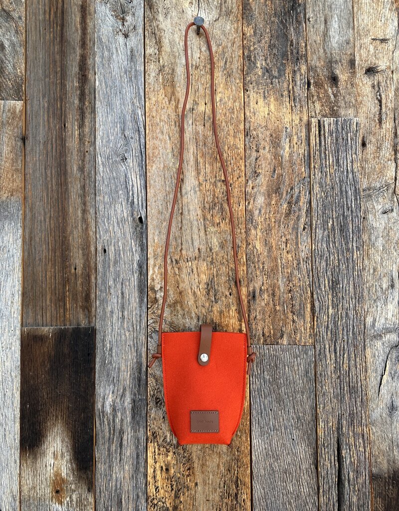 Graf Lantz Graf Lantz Hana Merino Wool Phone Crossbody Orange Sienna