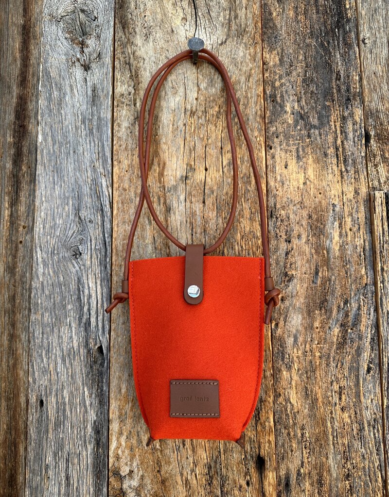 Graf Lantz Graf Lantz Hana Merino Wool Phone Crossbody Orange Sienna