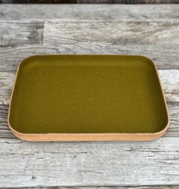 Graf Lantz Graf Lantz Kawabon Leather/Merino Wool Large Tray- Golden Moss Vachetta