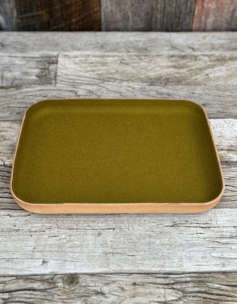 Graf Lantz Graf Lantz Kawabon Leather/Merino Wool Large Tray- Golden Moss Vachetta