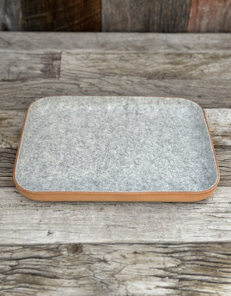 Graf Lantz Graf Lantz Kawabon Leather/Merino Wool Large Tray- Granite Vachetta