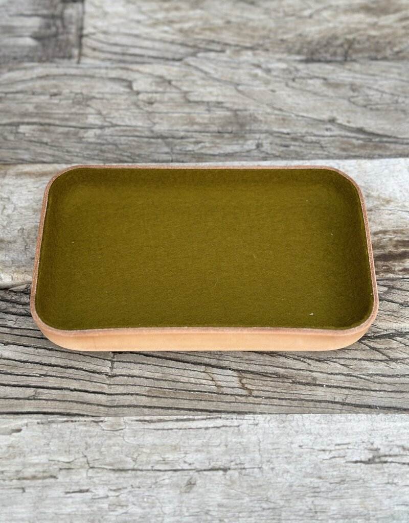 Graf Lantz Graf Lantz Kawabon Leather/Merino Wool Small Tray- Golden Moss Vachetta