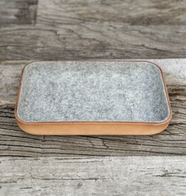 Graf Lantz Graf Lantz Kawabon Leather/Merino Wool Small Tray- Granite Vachetta