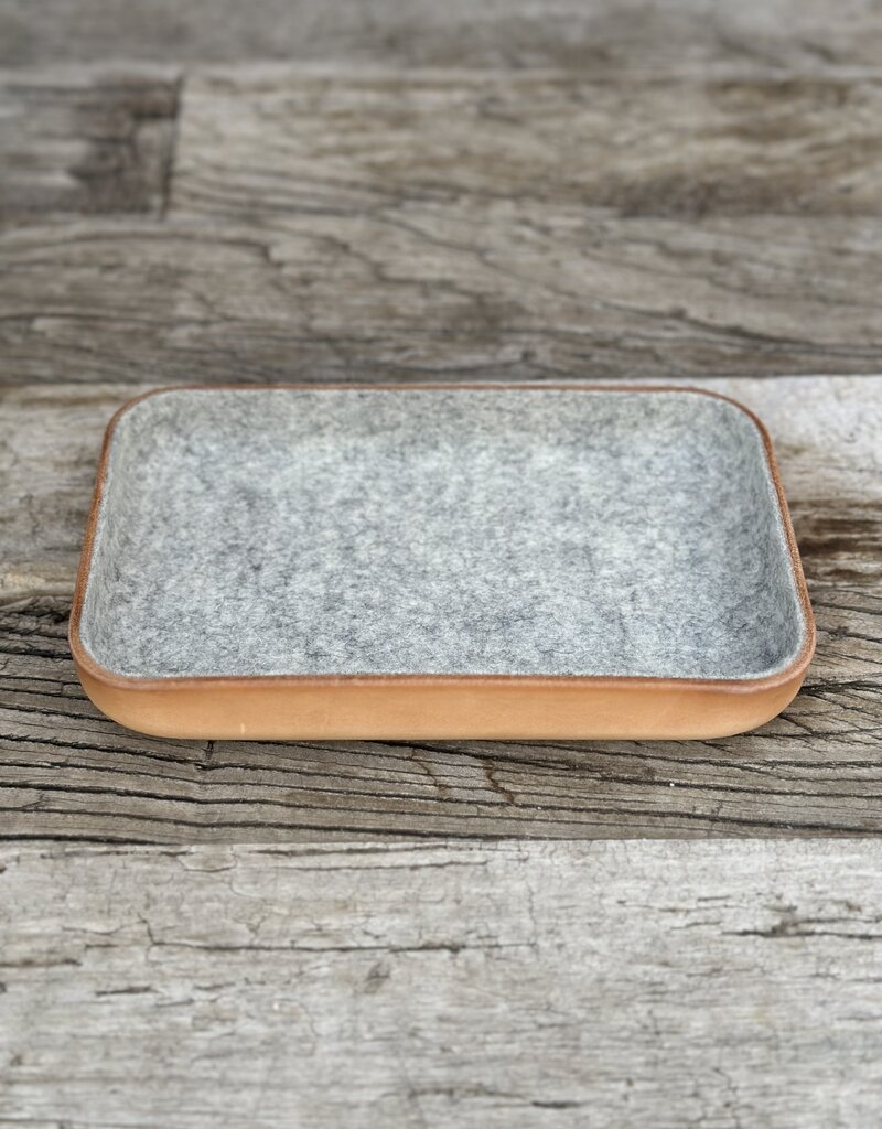 Graf Lantz Graf Lantz Kawabon Leather/Merino Wool Small Tray- Granite Vachetta