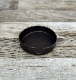 Graf Lantz Graf Lantz Kobon Leather Round Tray- Black