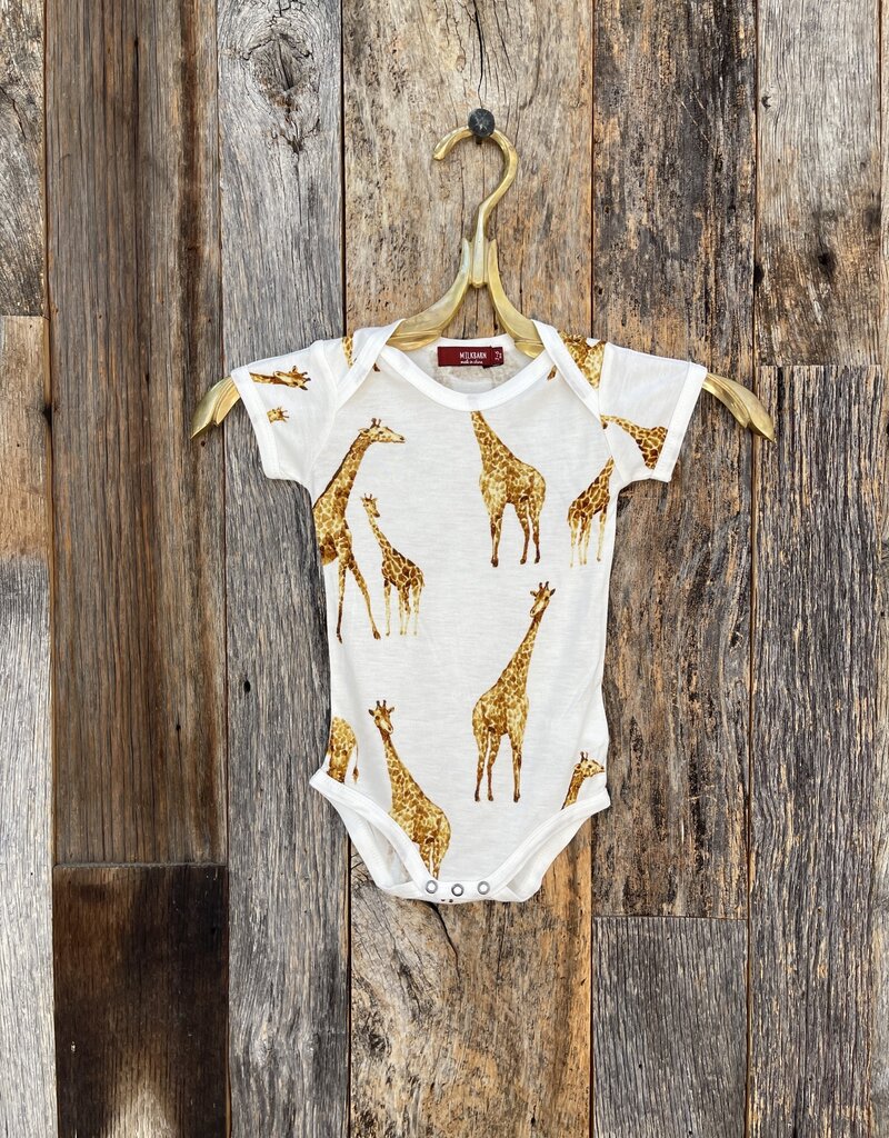 Milkbarn Milkbarn S/S One Piece Orange Giraffe 31110