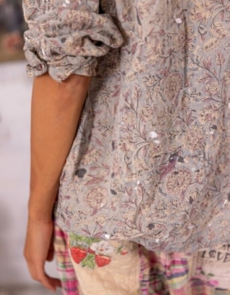 Magnolia Pearl Magnolia Pearl Twill Blockprint Kelly Western Shirt Top