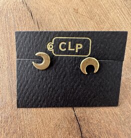 Christy Lea Payne CLP Bronze Tiny Moon Studs