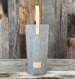 Graf Lantz Graf Lantz Hana Merino Wool Bottle Bag- Granite Vachetta