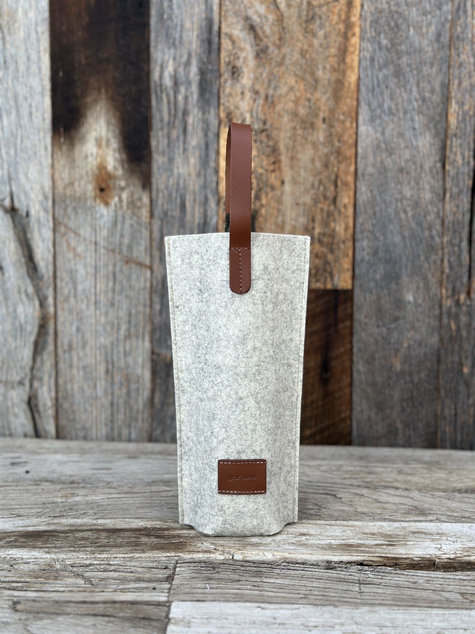 Graf Lantz Graf Lantz Hana Merino Wool Bottle Bag Heather White Sienna