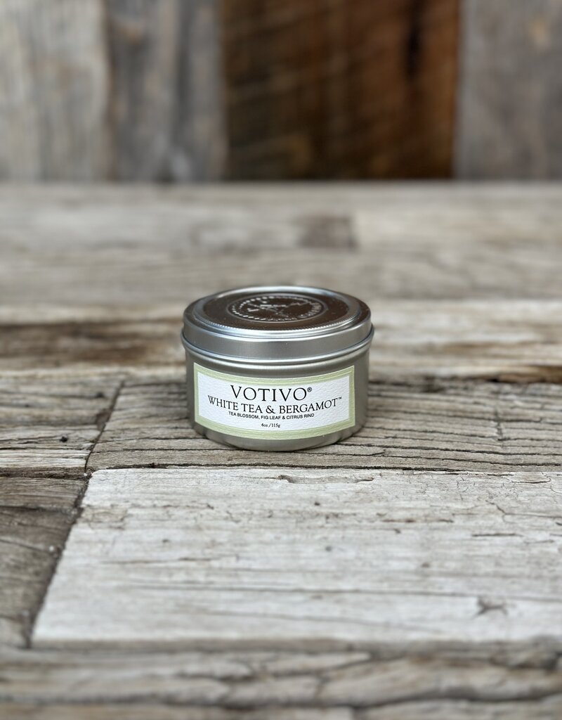 Votivo 4 oz Travel Tin White Tea & Bergamot Candle