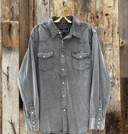 True Grit True Grit Jackson Cord L/S 2 Pocket Western Shirt Charcoal