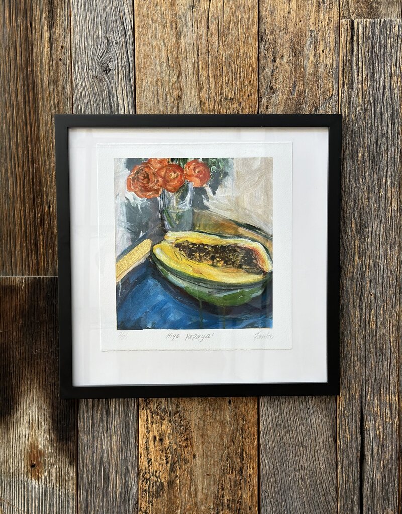 Fanta Watson Hiya Papaya Print 16x16 Frame