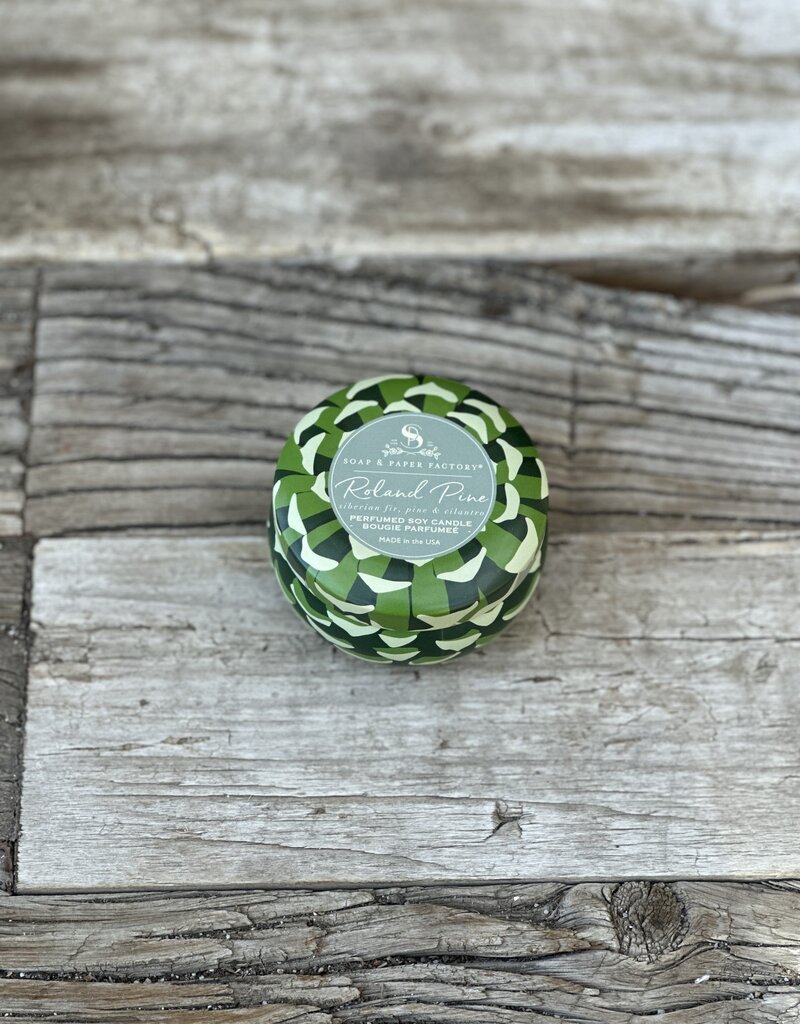 Soap & Paper Factory Roland Pine 3 oz Small Tin Soy Candle