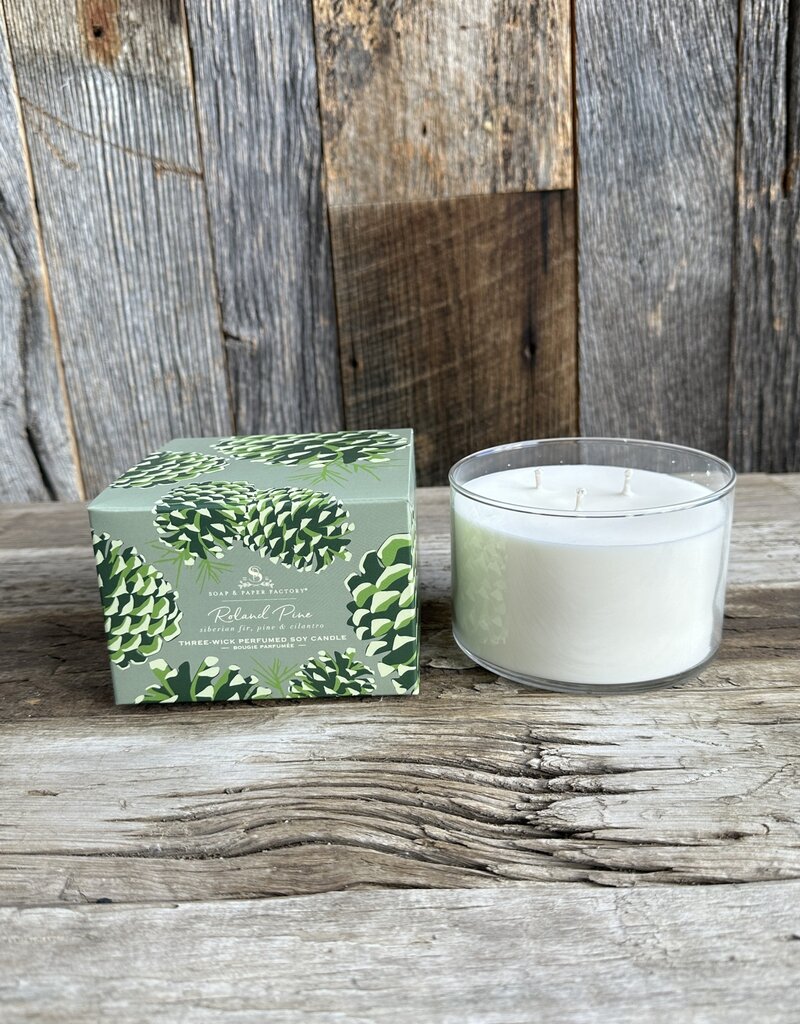 Soap & Paper Factory Roland Pine 18 oz Three-Wick Soy Candle